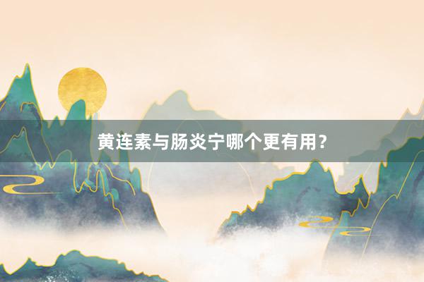 黄连素与肠炎宁哪个更有用？