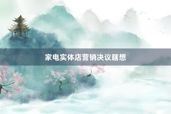 家电实体店营销决议瞎想